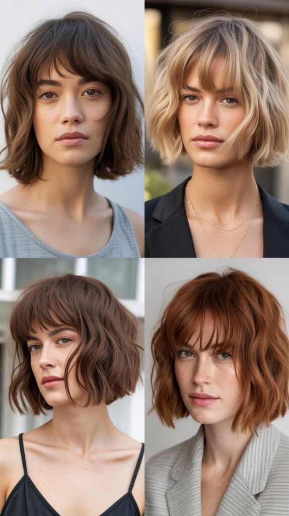 Choppy Bob With Long Jagged Bangs