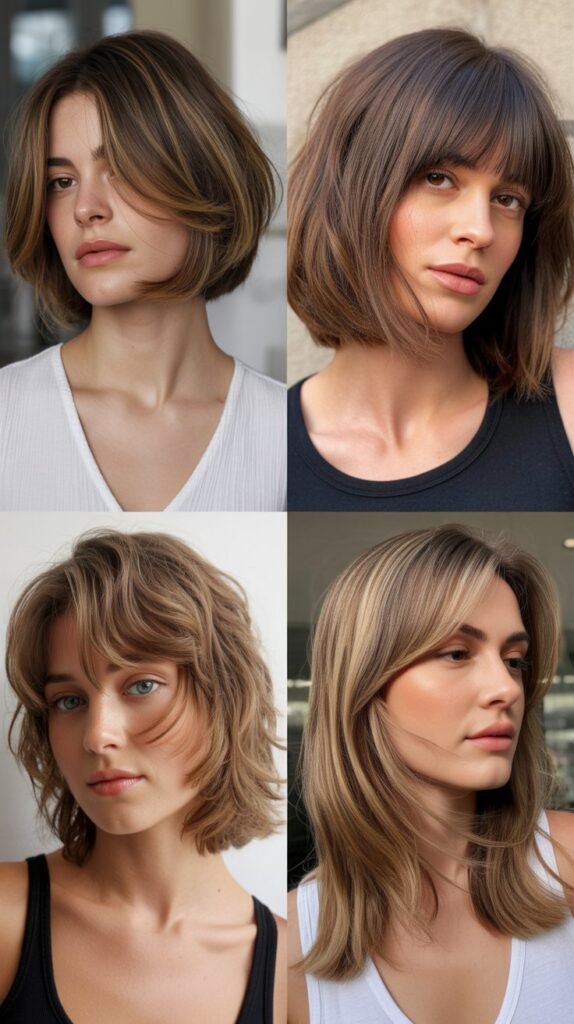 Layered Bob With Long Feathered Bangs