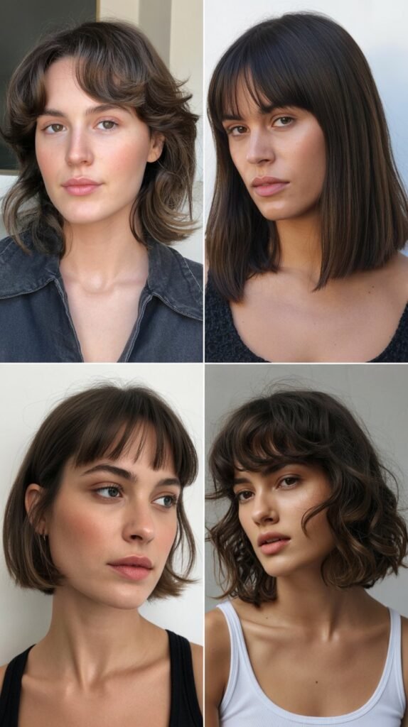 Tapered Bangs with Shoulder-Grazing Cut