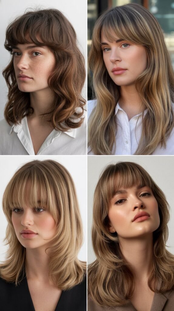 Curved Bangs with Beveled Layers