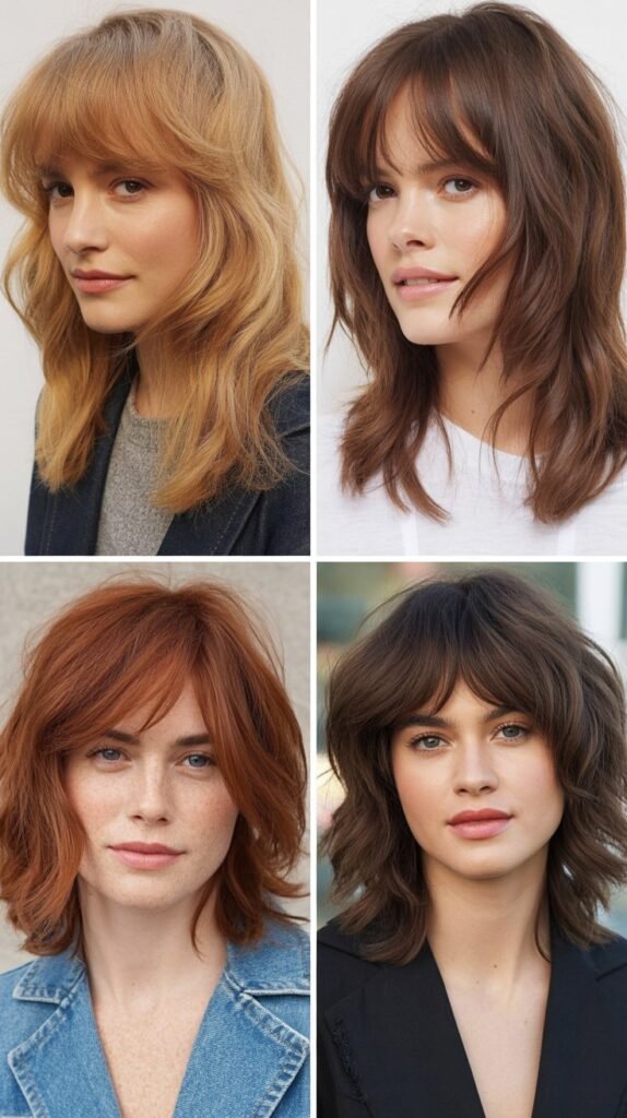 Textured Shag With Curtain Bangs