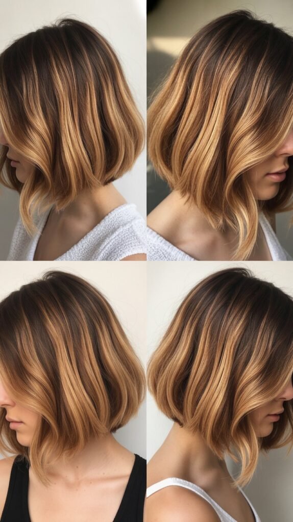  Inverted Bob With Honey Ombre