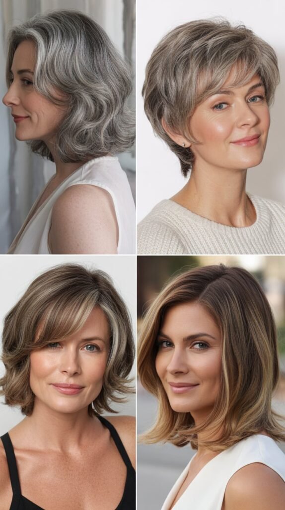 Soft Ombre with Gray Roots