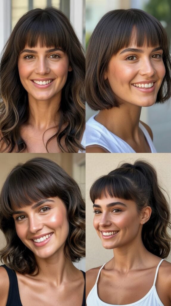  Straight-Across Bangs with Texture