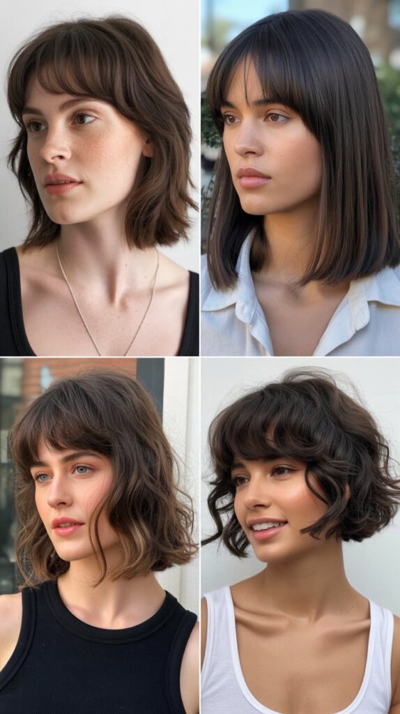 Curved Bangs with A-Line Cut