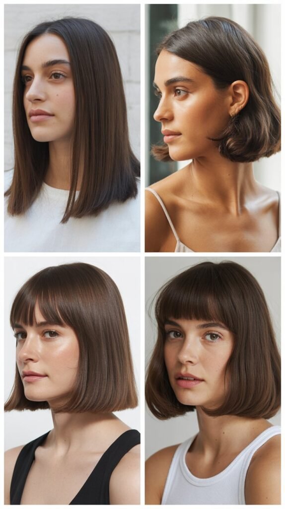  Sleek Long Bob with Fringe