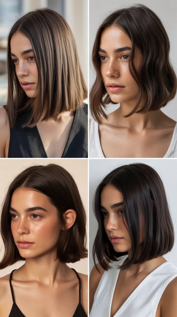  Sleek Long Bob with Middle Part