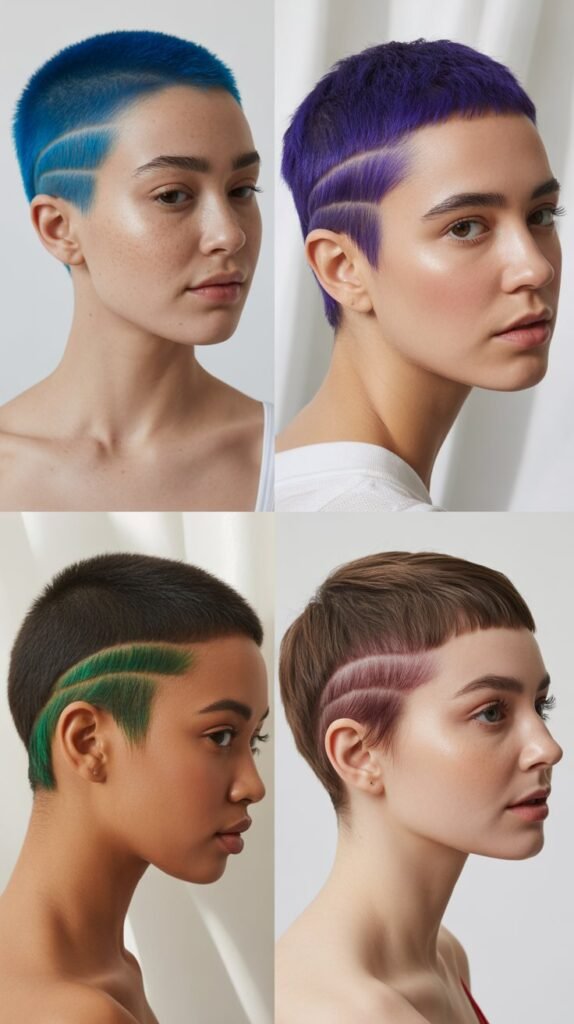 Buzz Cut Pixie With Peek-A-Boo Color
