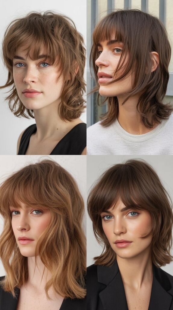 Shag with Tapered Curtain Bangs