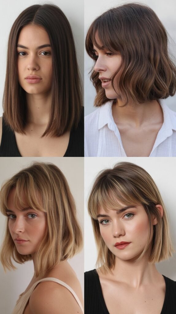 Long Bob with Curtain Bangs