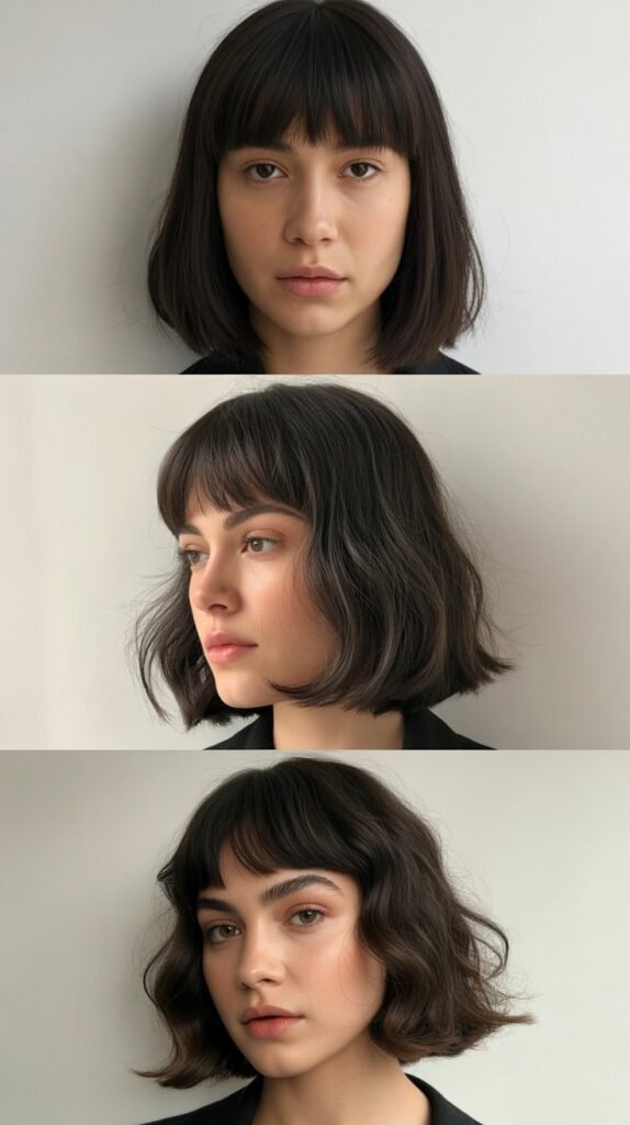 Blunt Lob With Full Bangs