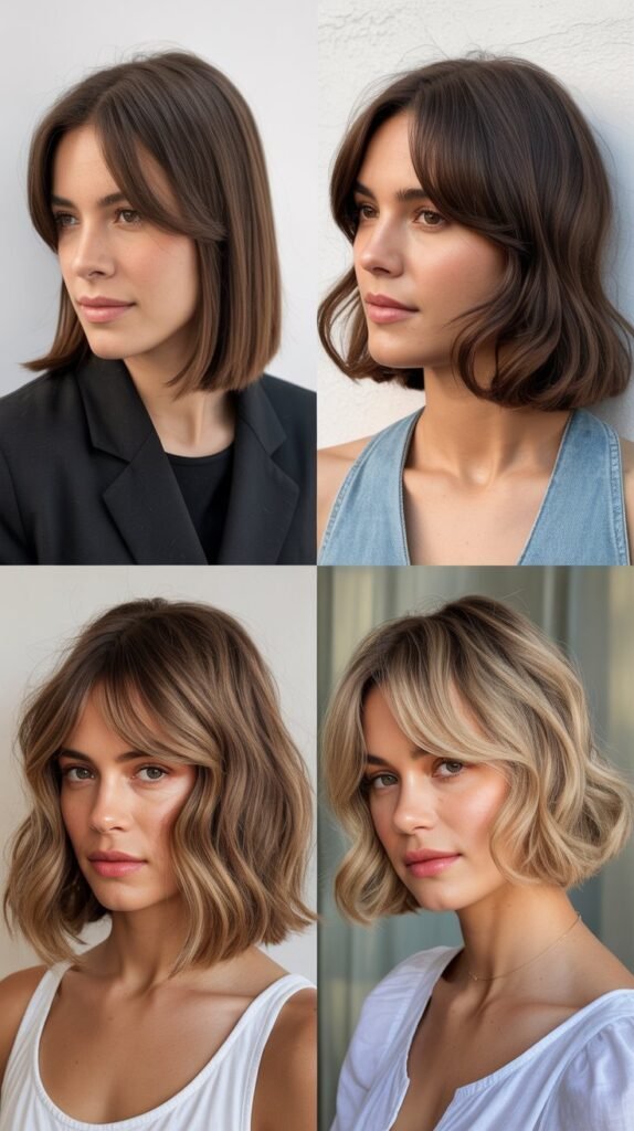 Long Bob with Side-Swept Bangs