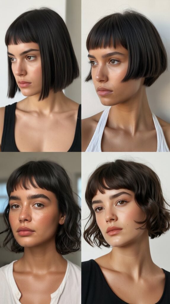 Precision Layered Bob with Micro Bangs