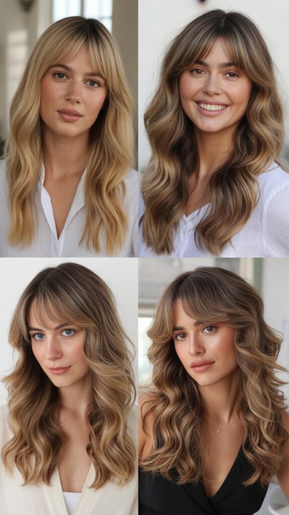  Curtain Bangs with Soft Waves