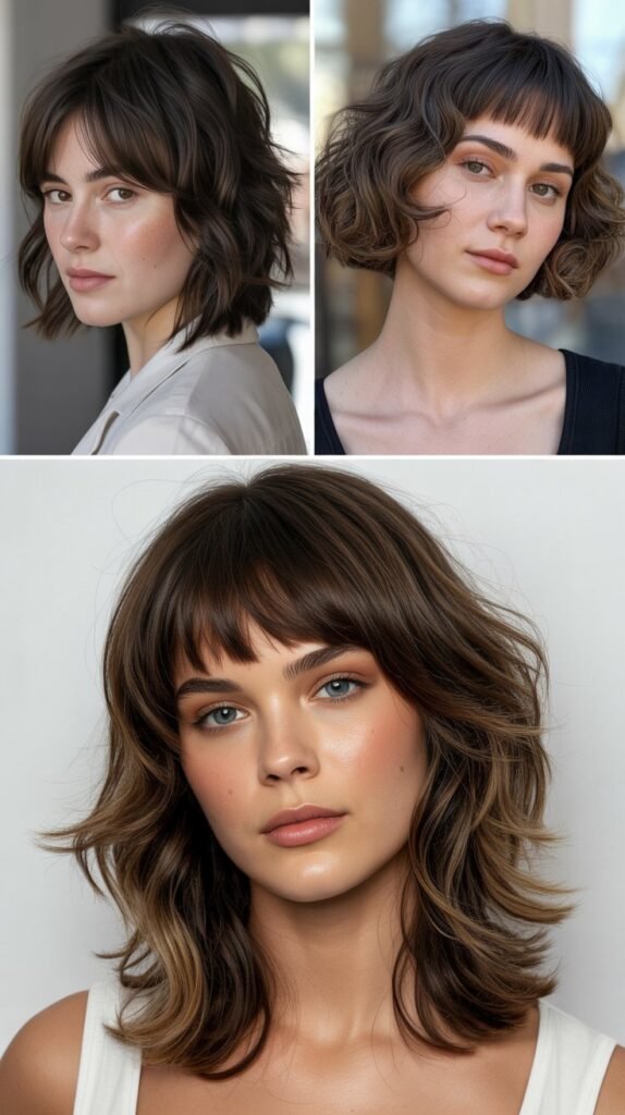 Modern Shag with Straight-Across Bangs