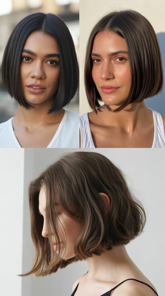 Sleek Bob with Middle Part