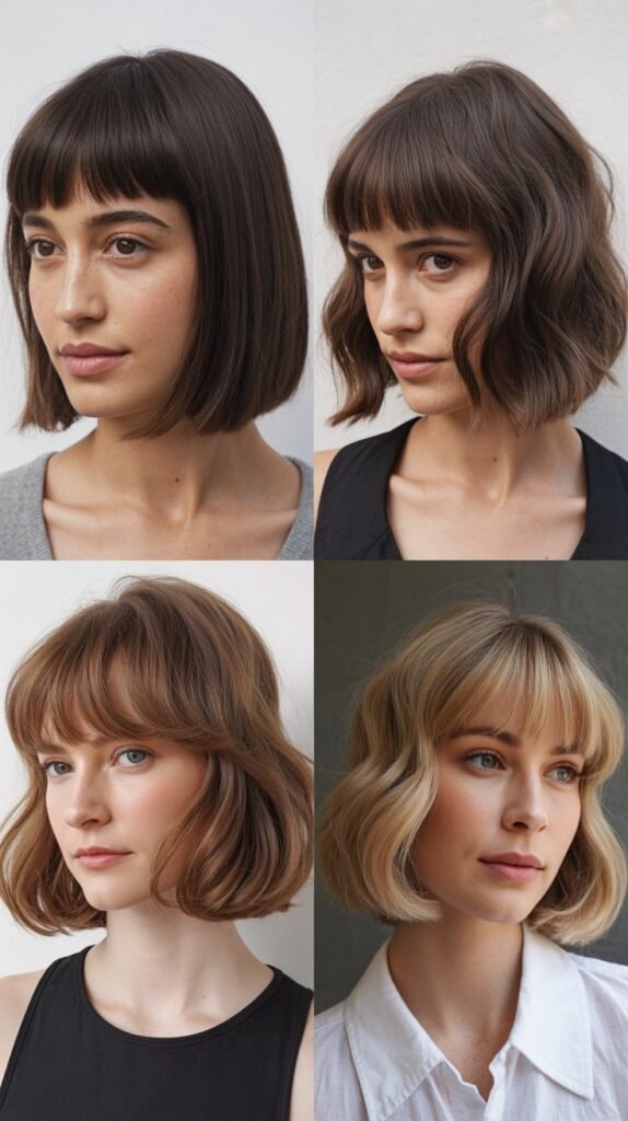  Curved Lob with Rounded Bangs