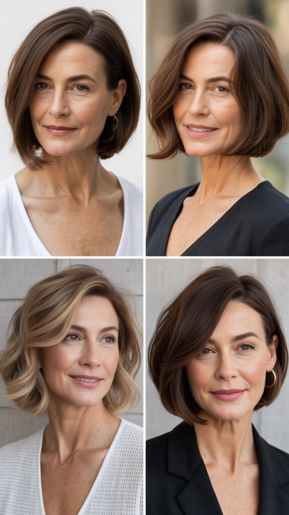 Side-Parted Bob with Deep Side Part