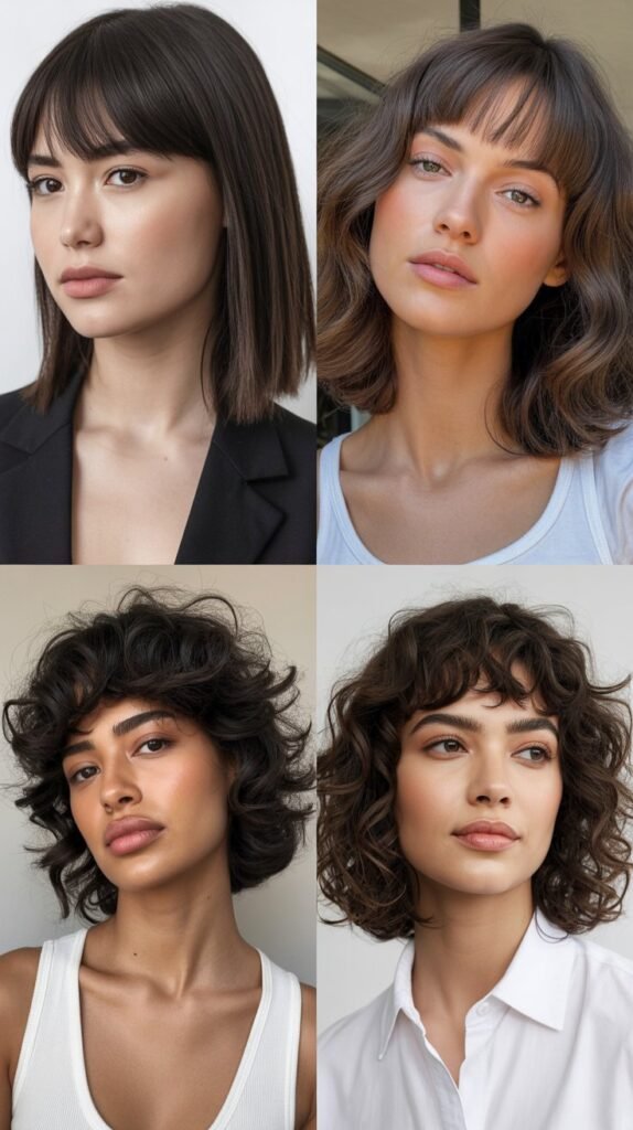 Baby Bangs with Shoulder-Length Hair