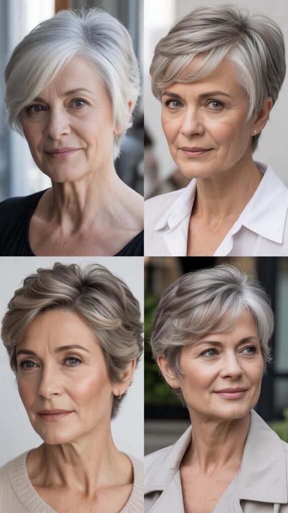 Side-Parted Pixie with Volume