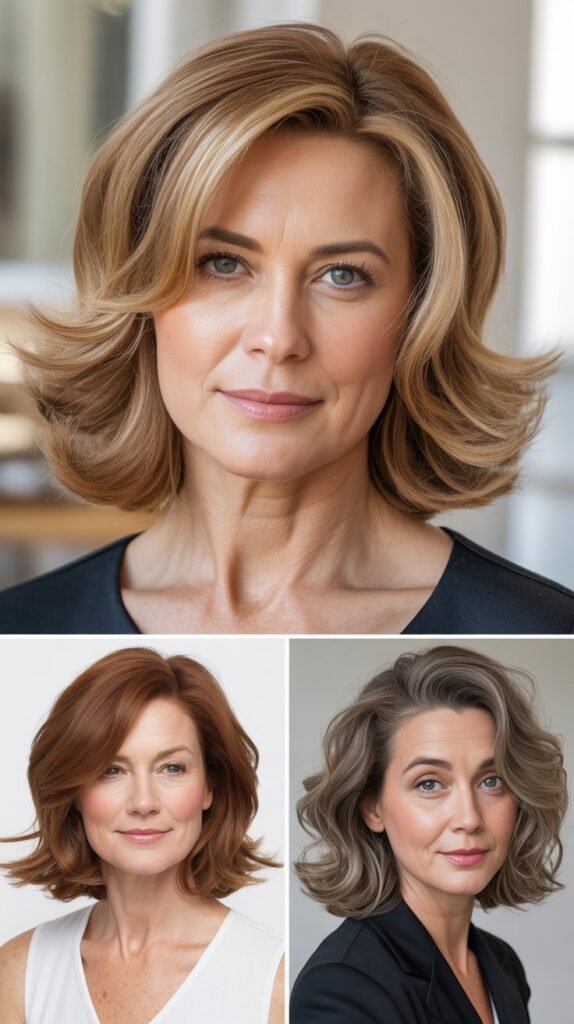 Mid-Length Cut with Flipped-Out Ends