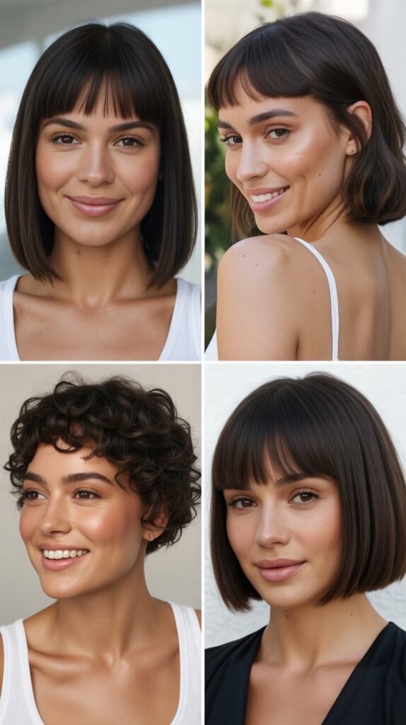 Micro Fringe with Medium Sleek Hair