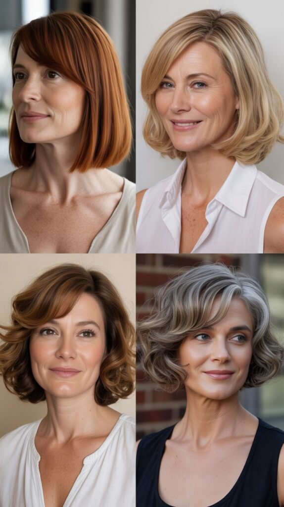 Chin-Length Bob with Side-Swept Bangs