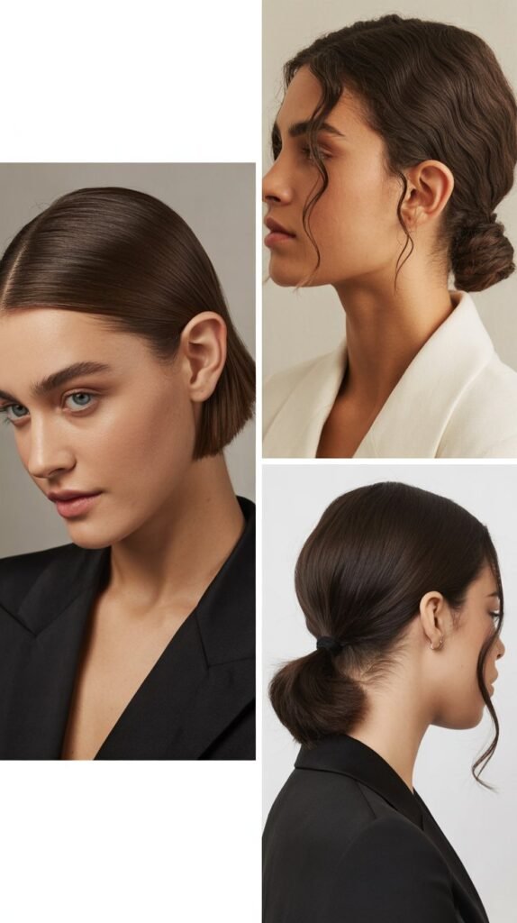 Smooth and Tucked Behind Ears