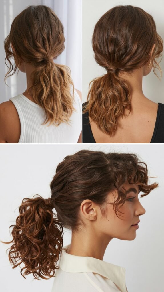 Textured Ponytail with Wavy Ends