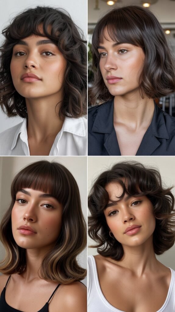 Baby Bangs with Shoulder-Length Hair