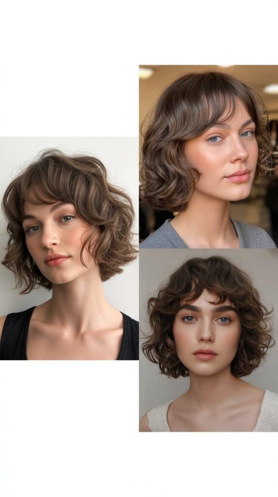 Wavy Bob With Long Bangs For Fine Hair