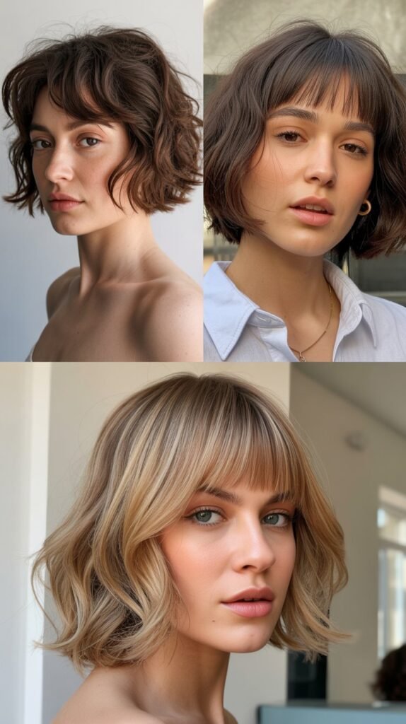 Razored Bob with Wispy Long Bangs