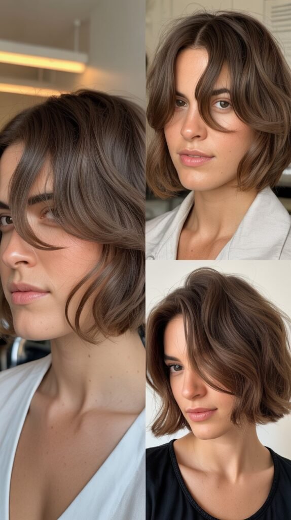Piece-y Bob With Side-Parted Fringe