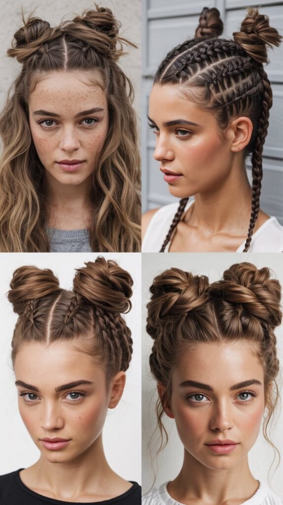  Braided Space Buns