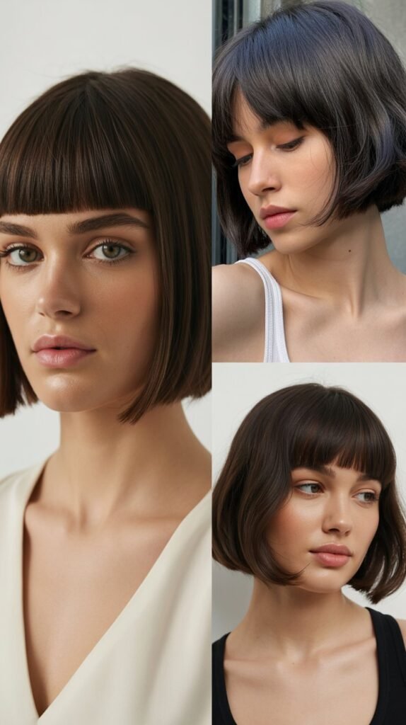  Blunt Bangs with Sleek Bob