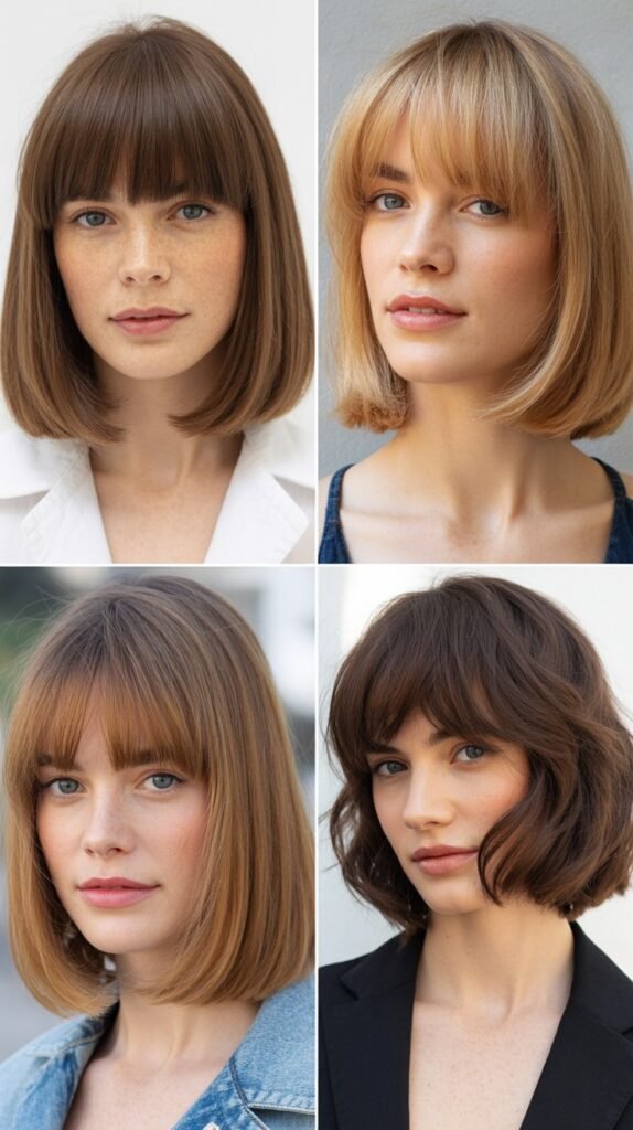 Full Bangs with Graduated Bob