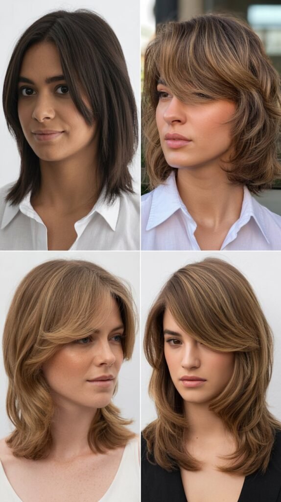  Feathered Layers with Side Part