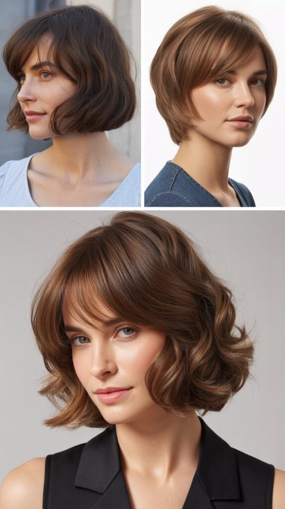 Graduated Layered Bob with Side-Swept Bangs