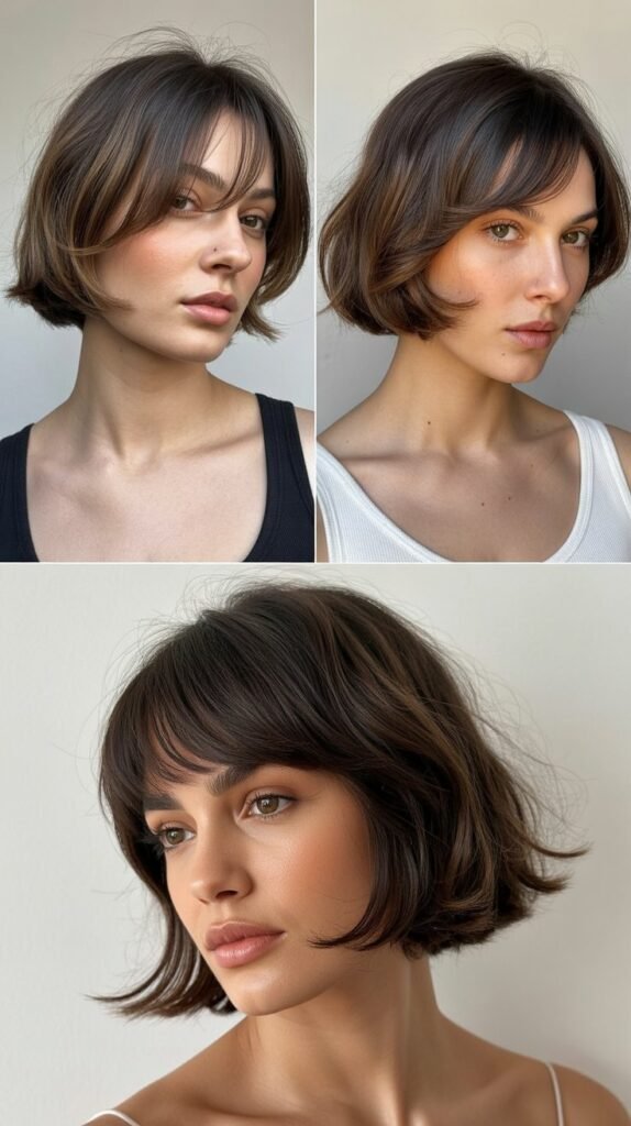 Layered Graduated Bob with Wispy Bangs