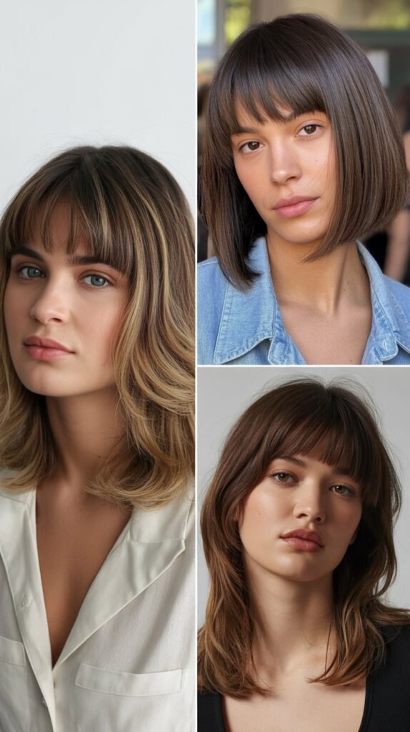 Beveled Layers With Straight-Across Bangs
