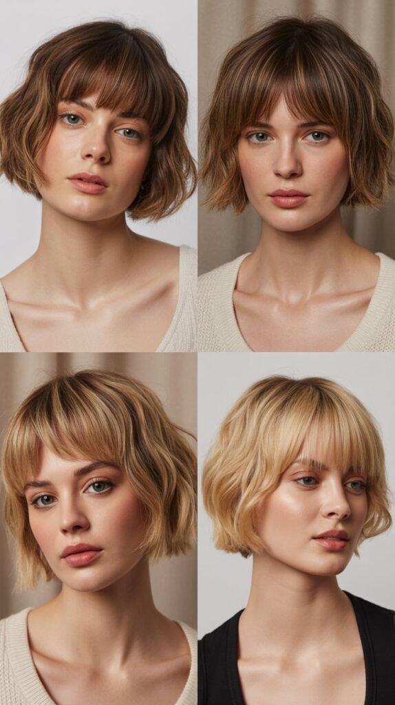 Stacked Layered Bob with Short Bangs