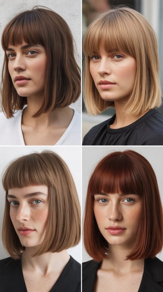 Razor-Cut Bob With Straight Fringe