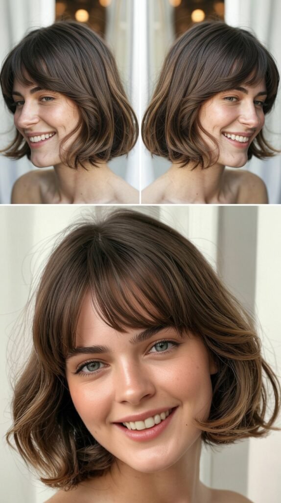 Wavy Chin-Length Bob with Natural Texture