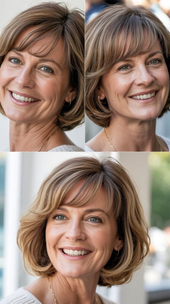 The Side-Swept Bangs with Bob