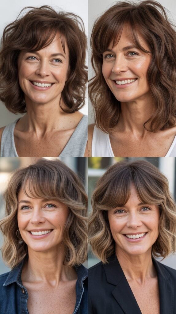 Wavy Shag with Face-Framing Bangs