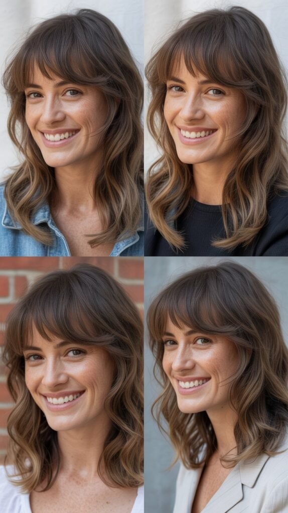 Soft Curtain Bangs with Feathered Layers