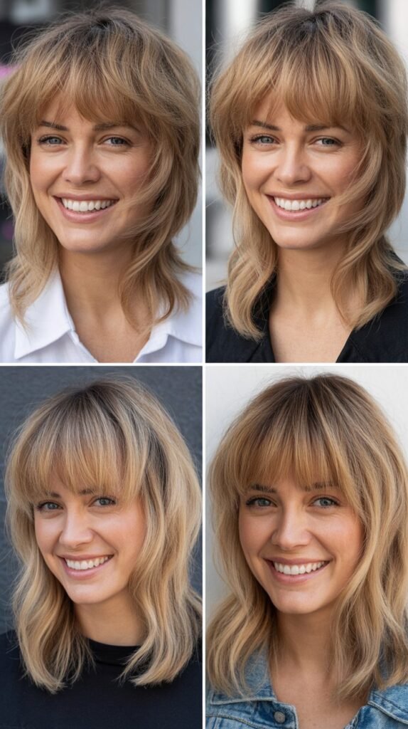 Choppy Bangs with Sandy Blonde Texture