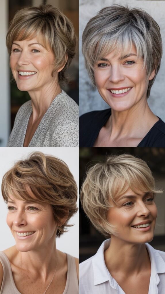 Textured Crop Bangs with Layered Ends