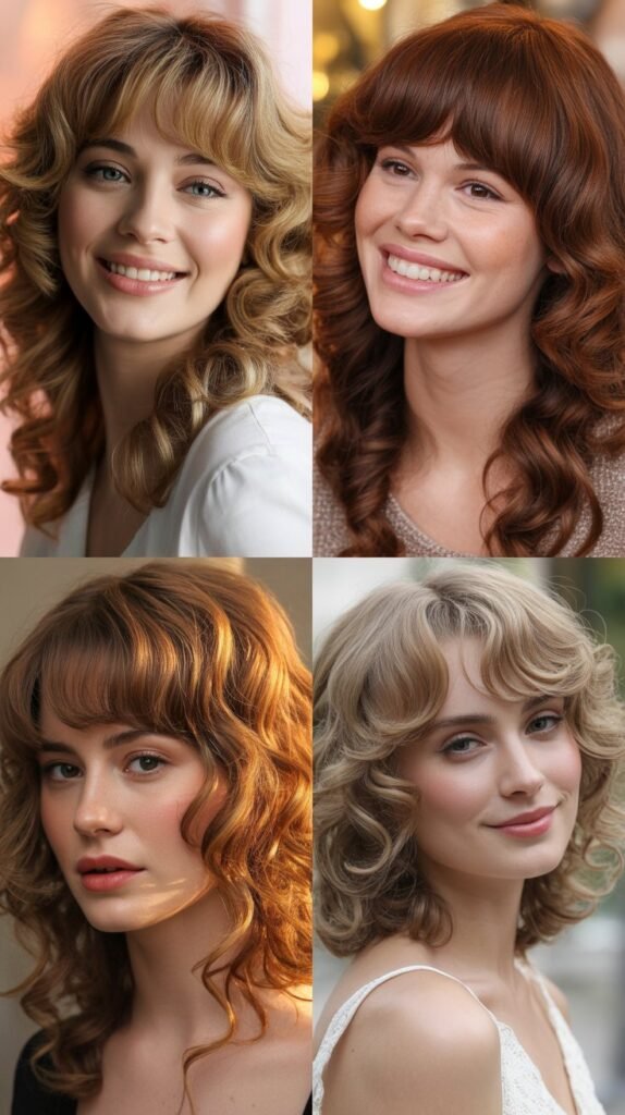 Layered Bangs with Romantic Curls