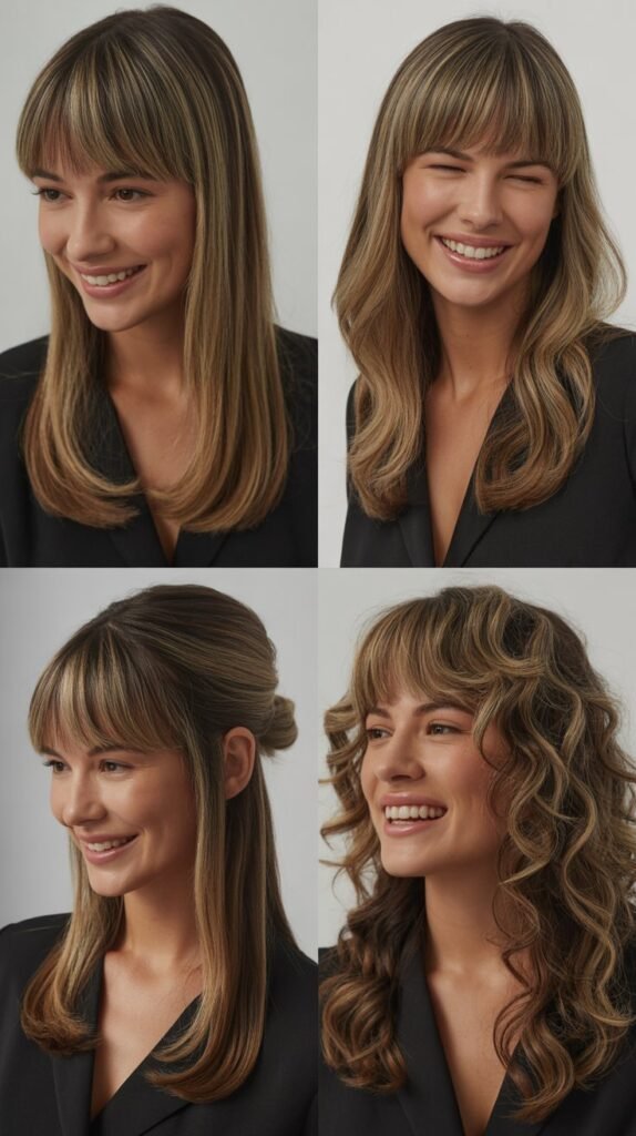 Curtain Bangs with Long Layers